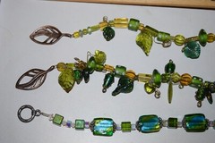 Vintage to now lot of 4 glass plastic metal beaded bracelets