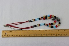 Glass & Metal Bead Necklace, Double Strand, 39gr