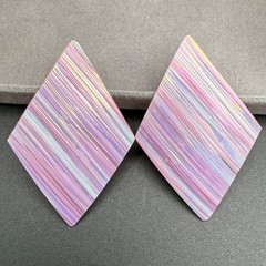 Vintage Iridescent Dichoric Art Glass Pierced Earrings Bold Textured Statement
