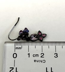 Pink Crystal Dangle Earrings with Aurora Purple Bicone Beads – Brass Setting