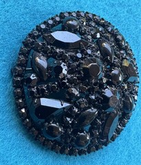Black Jet Rhinestone Brooch Pin WC