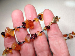 Vintage Gemstone Necklace Featuring Autumn Inspired Palette, 42″