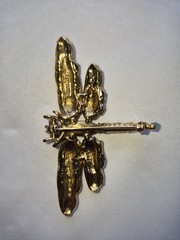 Vintage SWOBODA Multi Gemstone Dragonfly Brooch Pin Ruby Jade Garnet Peridot