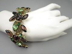 RARE JULIANA DELIZZA & ELSTER AVENTURINE GLASS BRACELET W/ COORDINATING EARRINGS