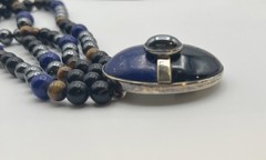 KYLO Kai Yin Lo Sterling 925 Multi-Strand Gem Stone Necklace,Lapis,Onyx,Hematite