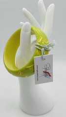 Splendette Wide Lime Green Carved Duchess Bangle Retro Fakelite Vintage Style