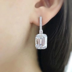 Women Luxury Drop Wedding Earrings 2.4 Ct Simulated Diamond 14K White Gold Over