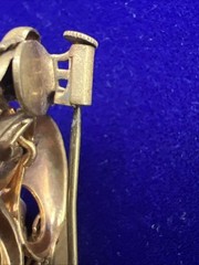 Vintage European Art Deco Gilded Brooch Trombone Clasp