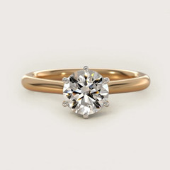 0.84CT Round Cut White Moissanite Solitaire Wedding Ring in 10K Yellow Gold FN