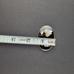 Vintage Alpaca Mexico Abalone Floral Brooch