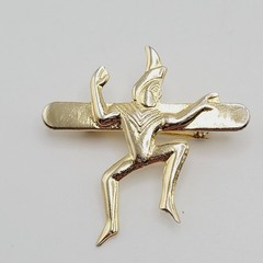Brownie Pixie Promise Badge Girl Guides Scouts of Canada Gold Tone Vintage Pin