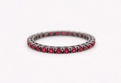 CRIERI Classic Eternity Ring Band In 18Kt Blackened Gold With 0.66 Cwt Red