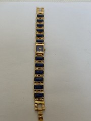 VTG 1970s Lapis Lazuli Watch/Bracelet Gold Tone Smithsonian Institution, Unused
