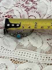 Vtg Nickel Silver~Bell~Childs Turquoise Bracelet~5.7 Gms