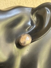 Vinyage Button Etched Domed Round Sterling Silver 925 Earrings #6