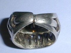 BERNSTEN HUGHES- NORWAY STERLING MID CENTURY MODERNIST RING- SIZE 6- ADJUSTABLE!