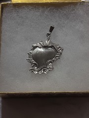 Antique Art Nouveau Sterling Silver Monogram Cartouche Pendant