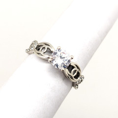 Vintage Elegant RING Sterling Silver 925 with Chic Stone -size: 8US (18mm) | #36