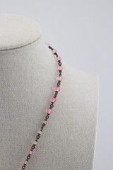 Antique or Vintage Art Deco Pink Glass Crystal Lariat 21″ Flapper Necklace