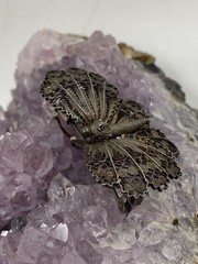 Antique 800 Silver Filigree Butterfly Brooch