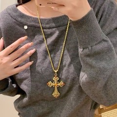 Large Vintage Gothic Cross Necklace