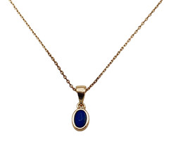 Demdaco Rose Gold Tone Petite Lapis Lazuli Pendant Necklace 16 in