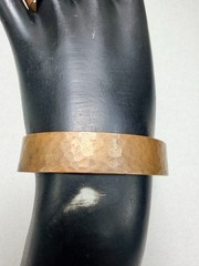 Vintage Hammered Copper Cuff Bracelet Minimalist Set Cuff And Ring Sz 7