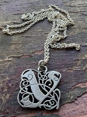 Valdres solvsmie sterling silver viking Pendant Necklace Norway vtg 602