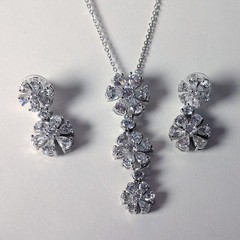 Nolan Miller Ideal Rhinestone Pendant Necklace and Pierced Earrings Set