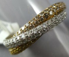 2.46CT WHITE & FANCY YELLOW DIAMOND 18KT TRI COLOR GOLD TRINITY ANNIVERSARY RING