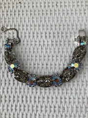 DAZZLING! JULIANA Smoky Gray Rhinestone Navette AB Headlight Bracelet Earrings!!