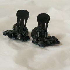 Weiss Climber Earring Dark Jewel Tone Color Rhinestone Couture Signed 60s Black
