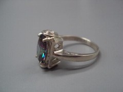 Nice Vintage Women’s ring quartz irradiated silver 925 Ukraine big size 11.25 us