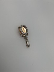 Vintage 925 Sterling Silver Oval Sunstone Pendant 7BB