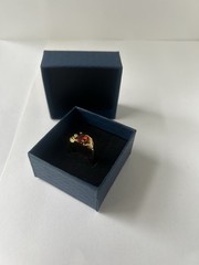 Vintage Red Cubic Zirconia Ring Gold Plated Womens Size 7.5