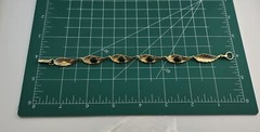 Vintage Nephrite Leaf Bracelet Gold Tone 935
