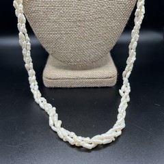 Vintage Freshwater Rice Pearl Necklace 3 Strand Twisted 28 in