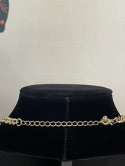 Pale Pink Faceted Necklace – Gold Tone Chain 3” Adjustable 16” – 19”