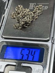 Vintage USSR 875 Silver Gold Played Rolo Chain Length 16,5 In Weight 5,34 g.