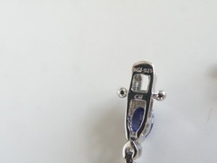 Vintage Sterling Silver 925 Lab Created Tanzanite Station Tennis Bracelet 7″