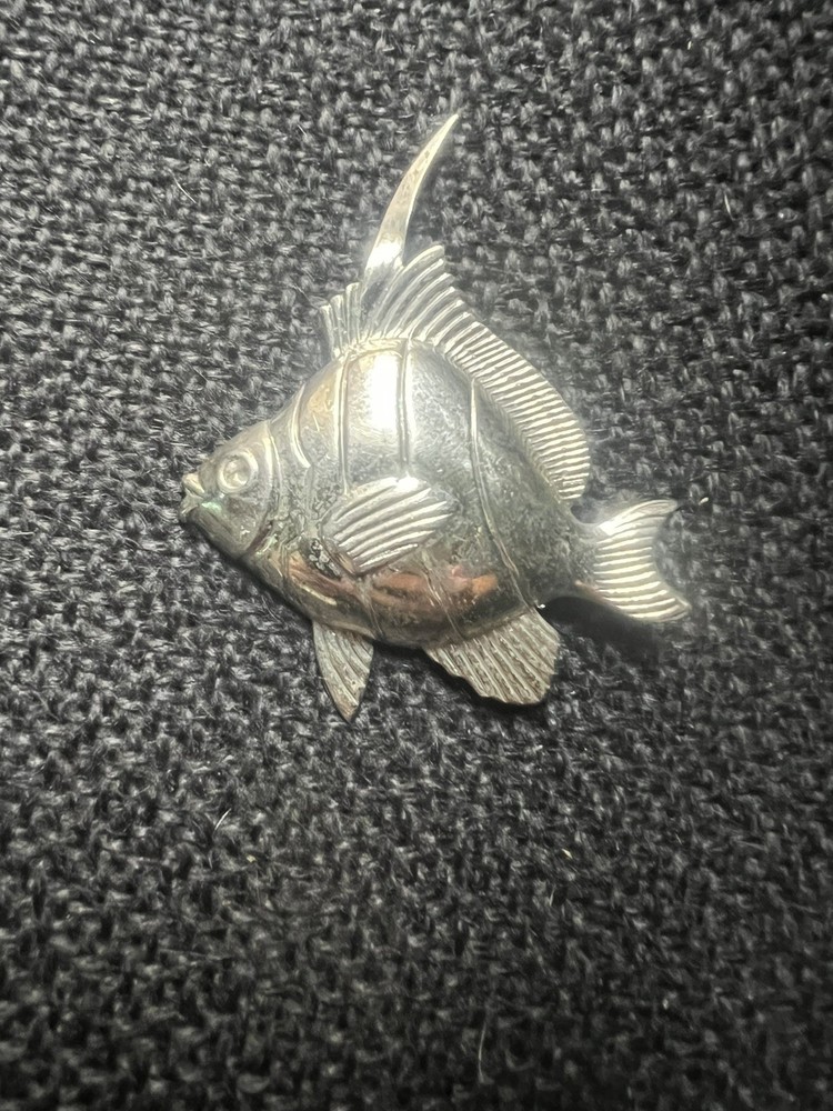 VTG Sterling Silver – Angelfish Fish Animal Brooch Pin – 925