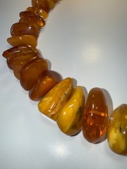 239g Antique Natural Butterscotch egg Yolk Baltic Amber Necklace Graduated