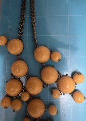 Vintage Lot Of 3 Colorful acrylic resin Lucite Necklace Red 22”Blue 28”yellow18”
