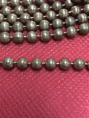 VTG GOLD TONE BALL 4.5 MM BEADED TEXTURED LONG 60″ NECKLACE SPRING RING CLASP