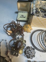 Vintage-Antique Jewelry Lot Mix Unsearched Grabbed From Large Box Randomly