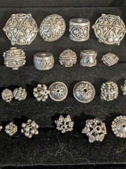 40 Beautiful Bali Jewelry Bead Lot With Two Pendants! 800-925 Silver! 3+ Oz!