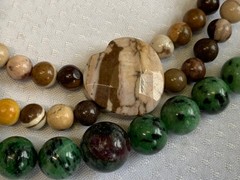Vtg Semi Precious Stone Jewelry Lot Necklace Bracelet Multicolor Stones