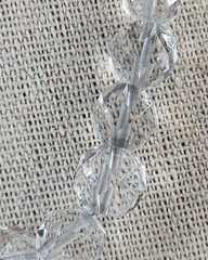 Vintage Sterling Silver Clear Crystal Graduated Beaded Necklace 15″ Spring Ring