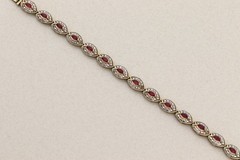 18k Gold Over Sterling Silver Lab Created 2 ct Ruby Tennis Bracelet 7 1/4″ inch