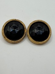 Vintage Les Bernard Multi Strand Necklace & Clip Earrings Set Gold Tone
